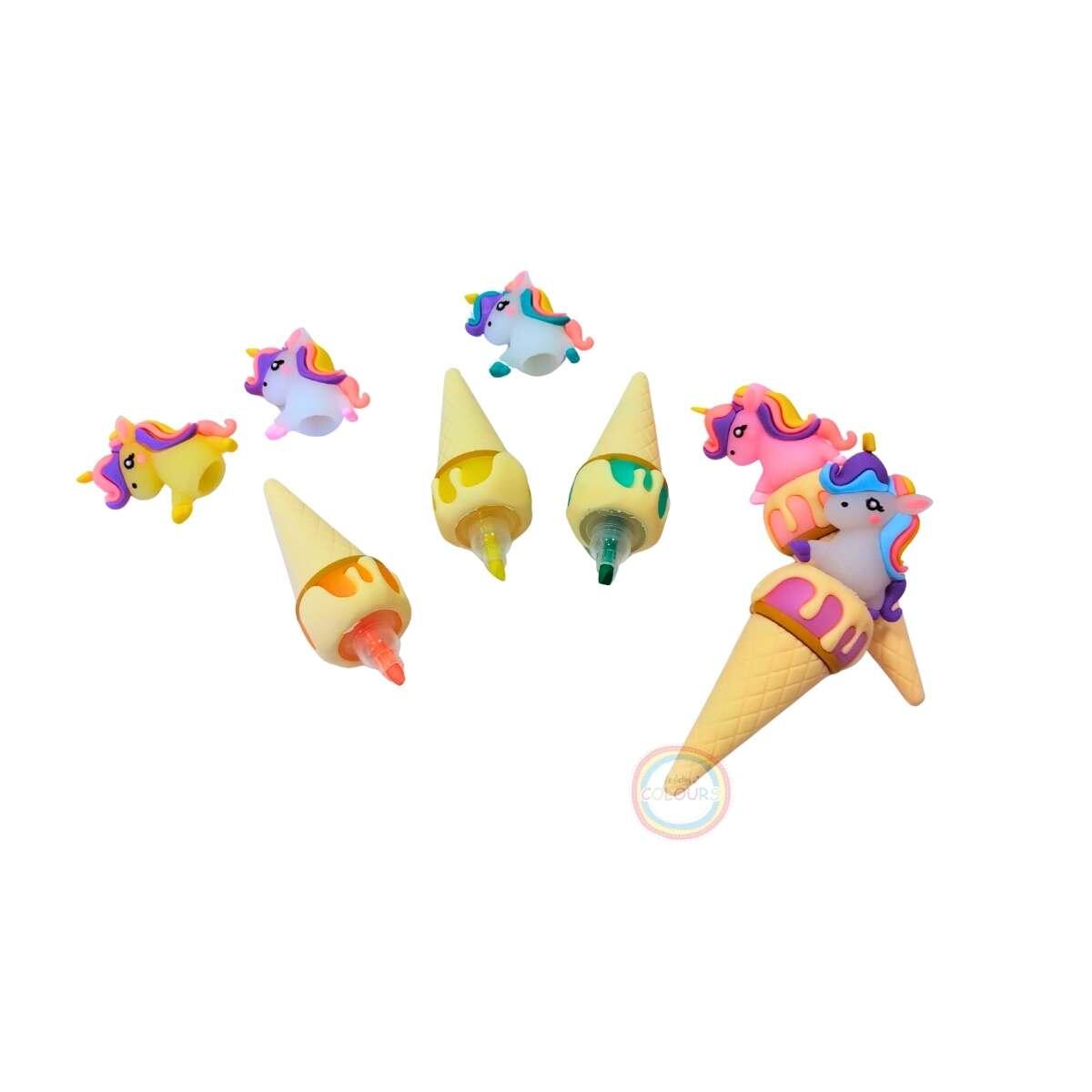 Resaltador Unicornio c/helado en cucurucho