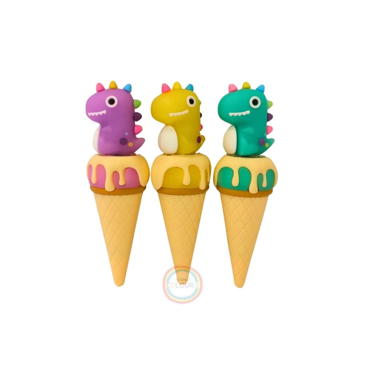 Resaltador Dino c/helado en cucurucho