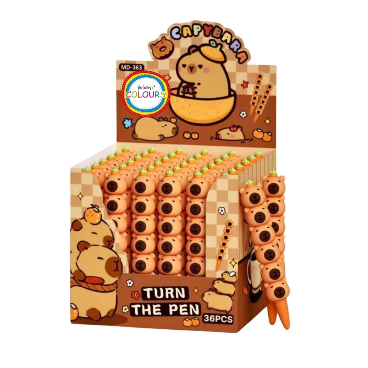 Boligrafo punta aguja Capybara jenga giratorio