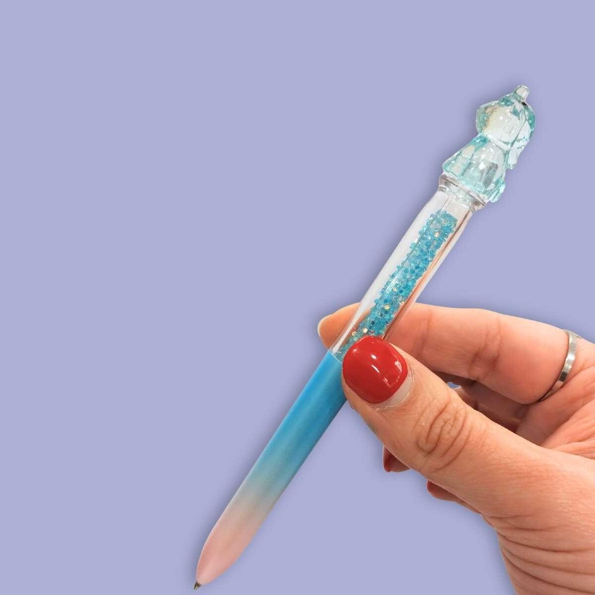 Boligrafo Unicornio degradee c/glitter - Tinta azul