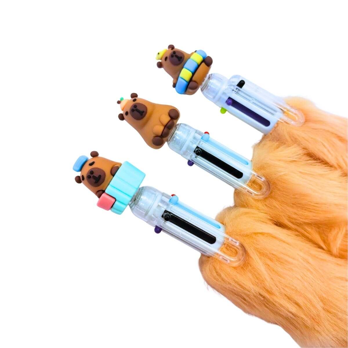 Boligrafo multi x 6 Capybara peluche - 0.7mm