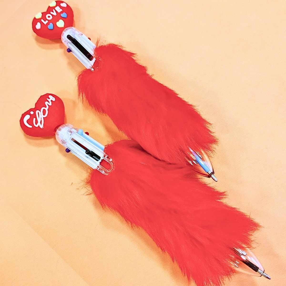 Boligrafo multi x 6 c/ peluche y corazón