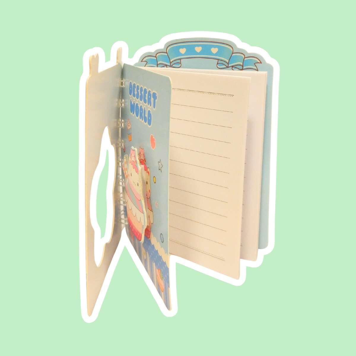 Libreta tapa dura Gatito-postre c/espiral - 60 hojas