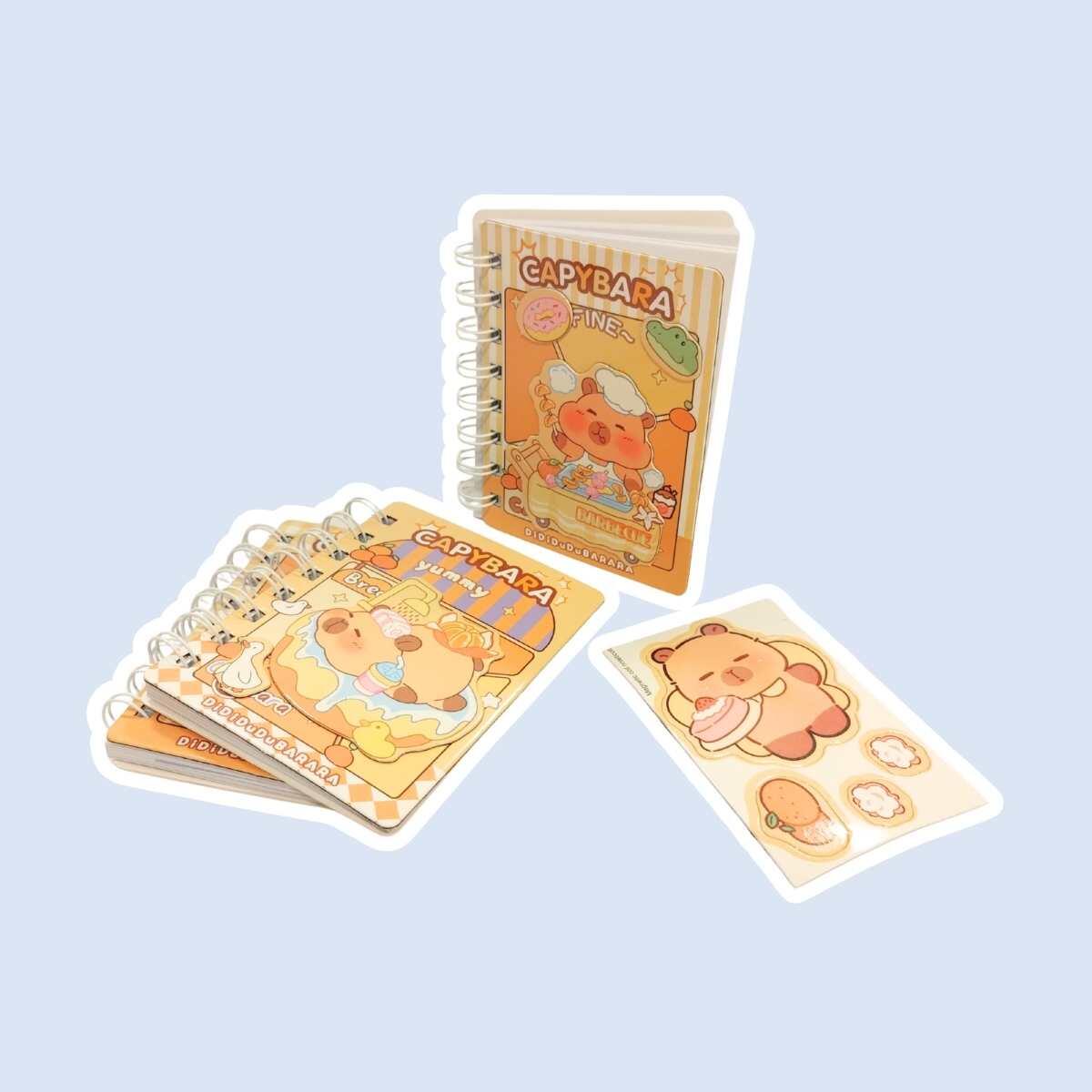 Libreta tapa dura Capybara c/espiral + 7 imanes- 60 hojas