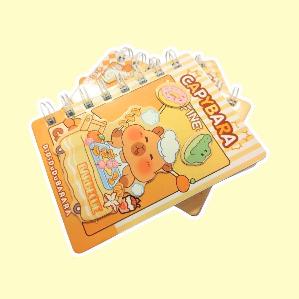 Libreta tapa dura Capybara c/espiral + 7 imanes- 60 hojas
