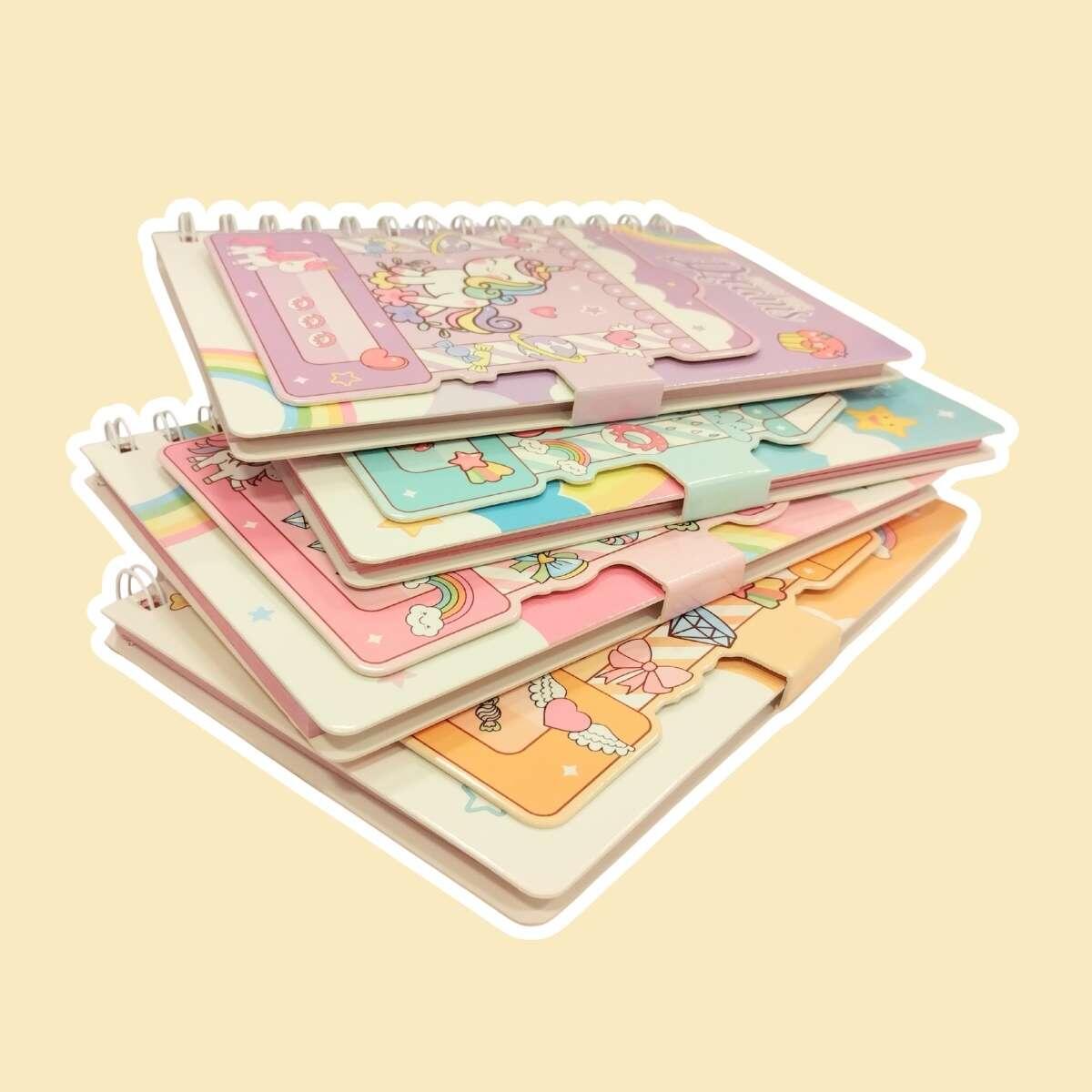 Libreta Unicornio c/espiral y tapa abrojo- 60 hojas