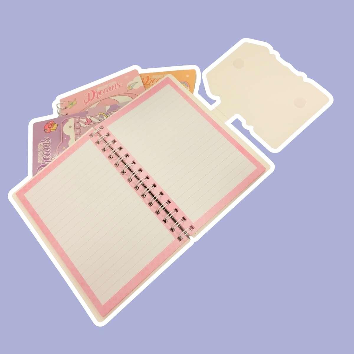 Libreta Unicornio c/espiral y tapa abrojo- 60 hojas