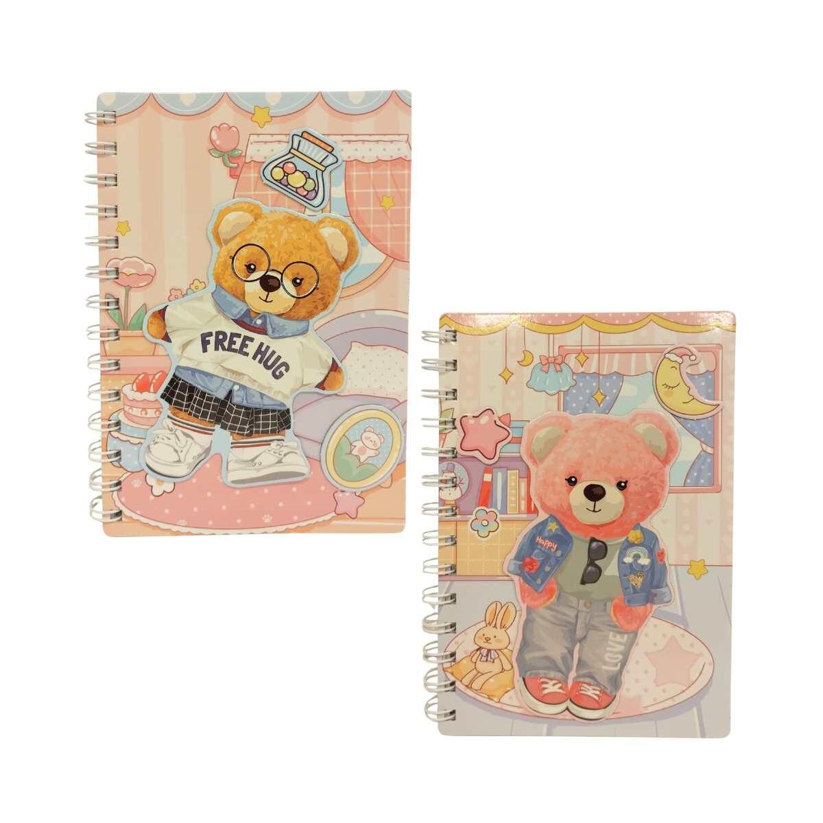 Cuaderno Ositos c/espiral e imanes - 60 hojas rayadas