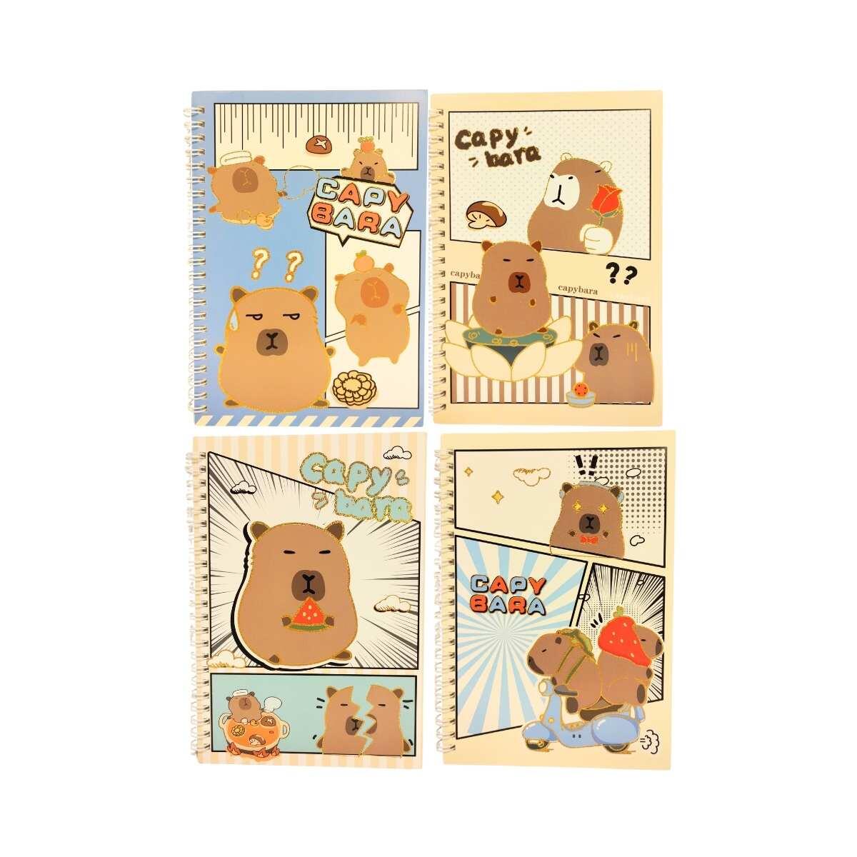 Cuaderno Capybara c/dorado - 60 hojas rayadas