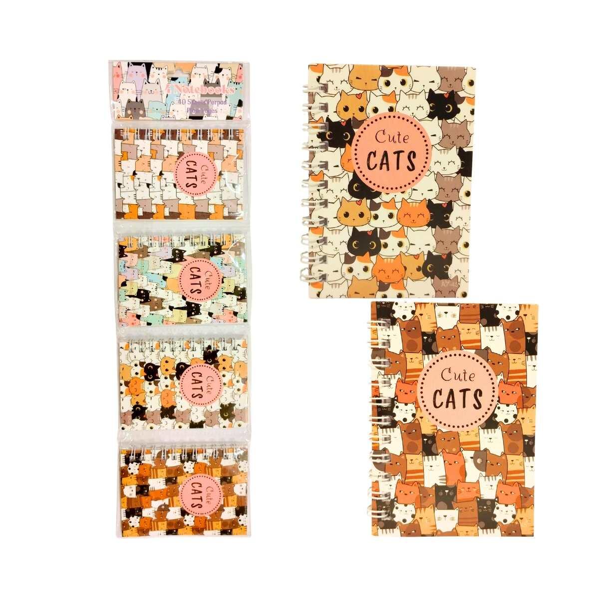Set mini libretas Gatos x 4 - 40 hojas