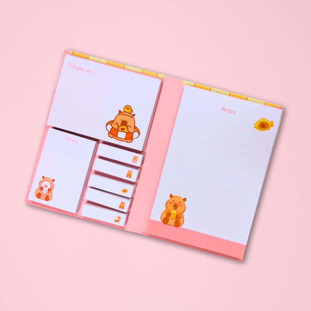 Post it y notas Capybara 70 hojas x 8 tapa dura