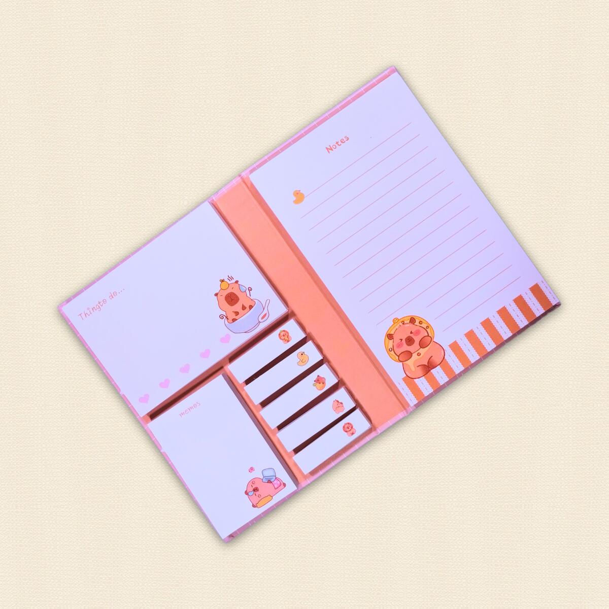 Post it y notas Capybara 70 hojas x 8 tapa dura