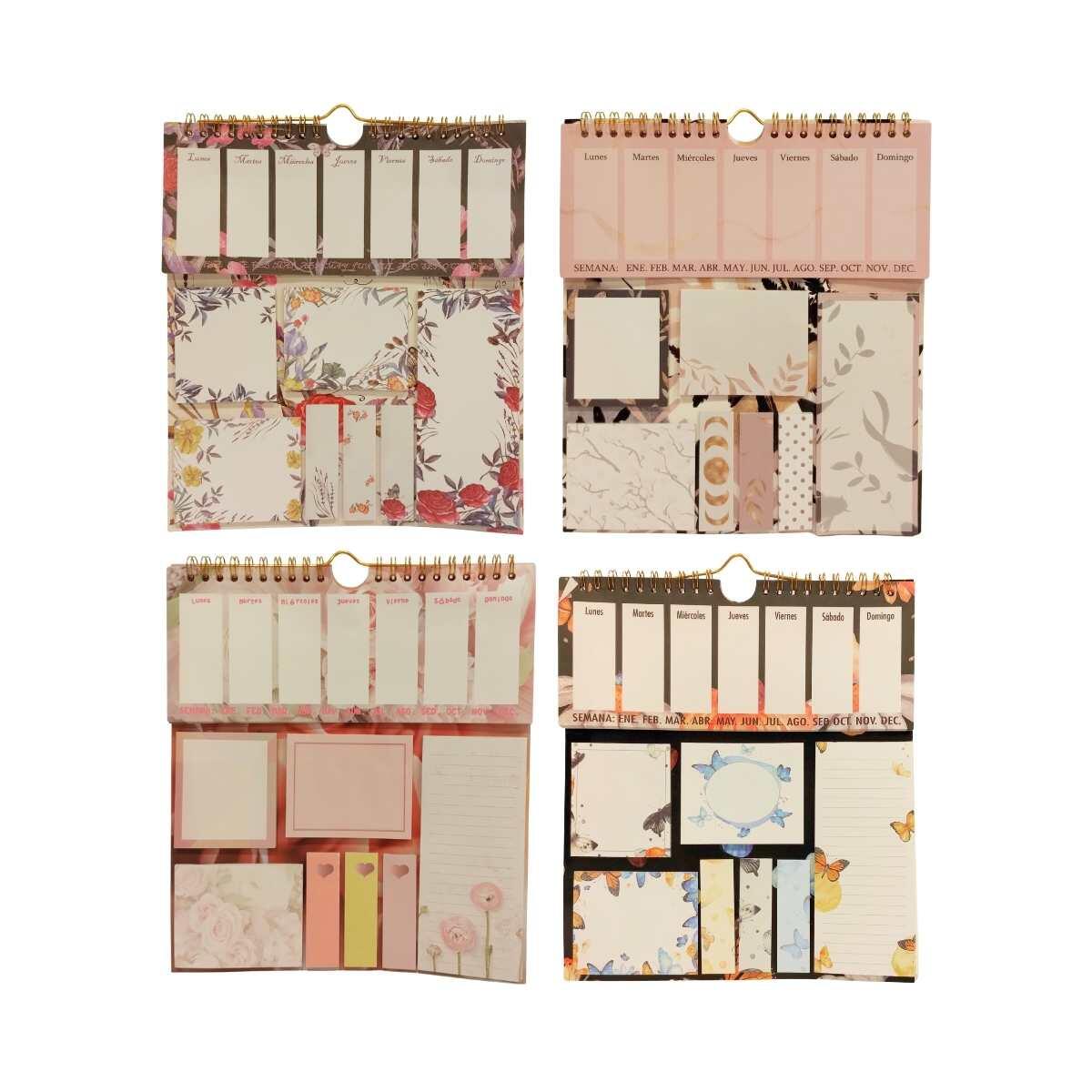 Post it + semanal Flores 30 hojas x 8