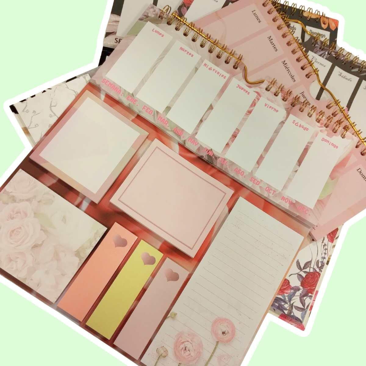Post it + semanal Flores 30 hojas x 8