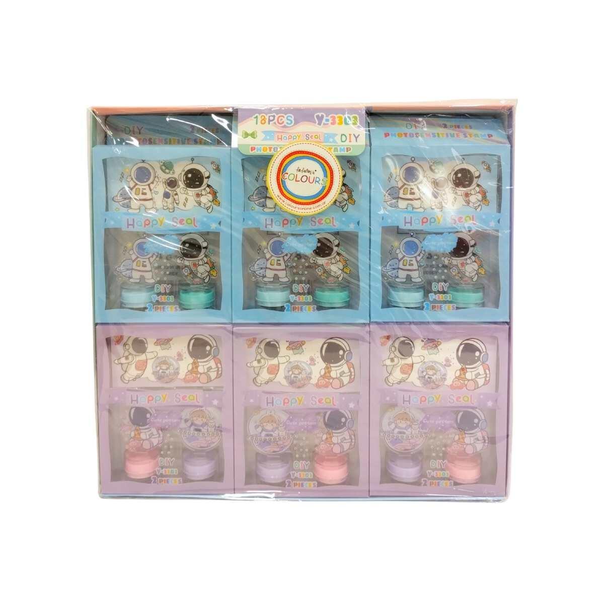 Sello Astronauta x 2 en caja pvc