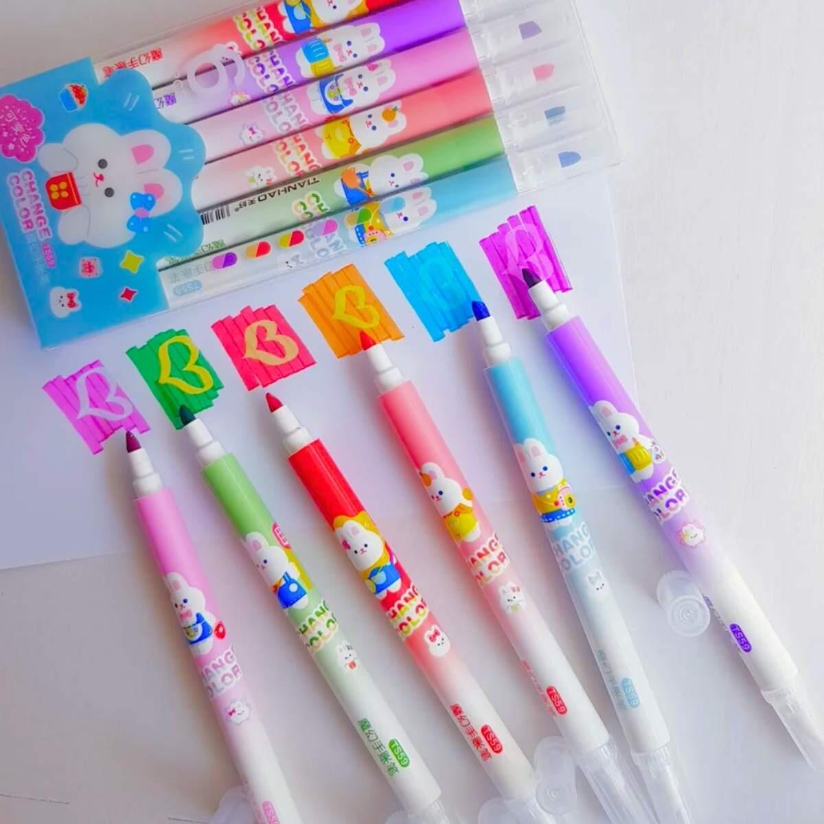 Resaltador Cambia Color x 6 colores en caja pvc