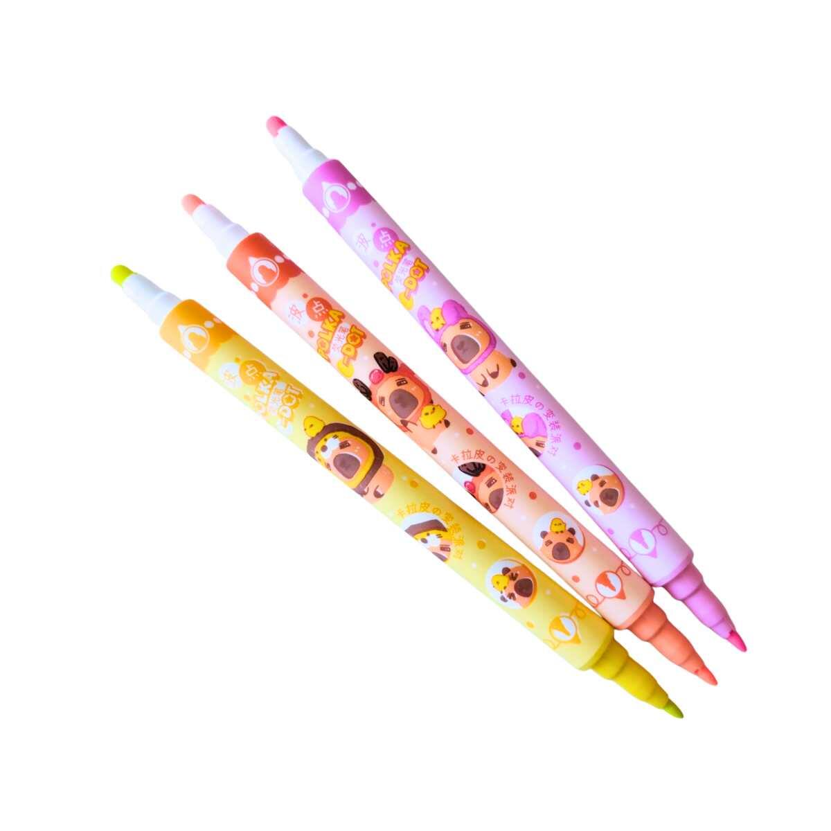 Resaltador Capybara fluorescente x 6 en caja pvc