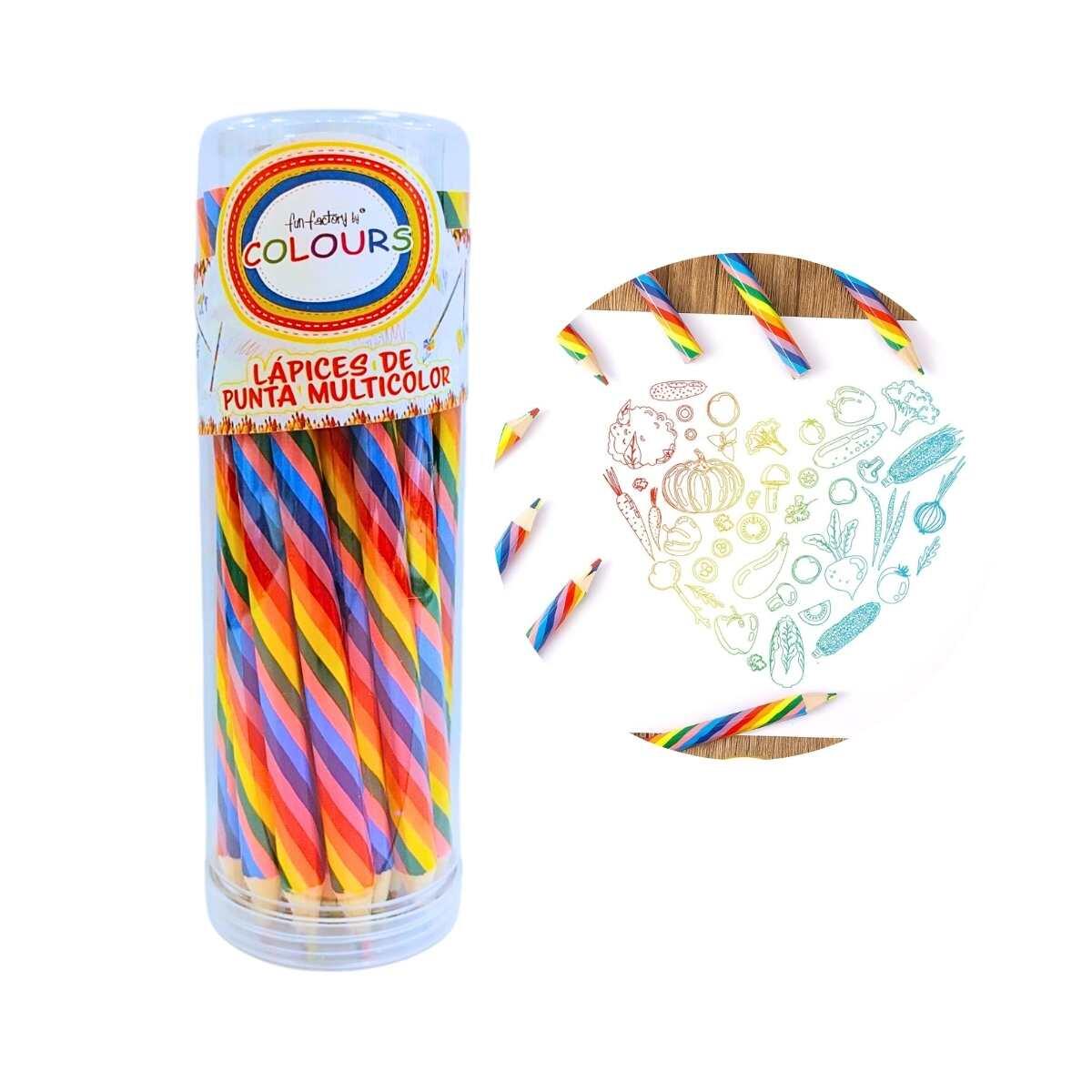 Lapiz punta multicolor en tubo 