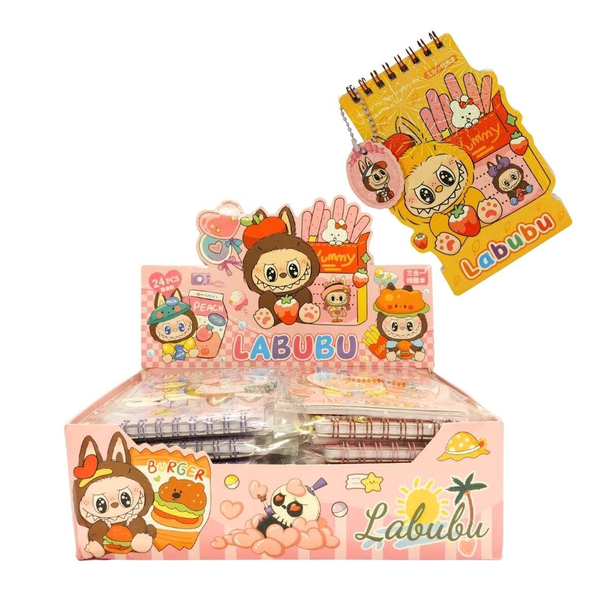 Libreta/Anotador Labubu c/sticker y llavero