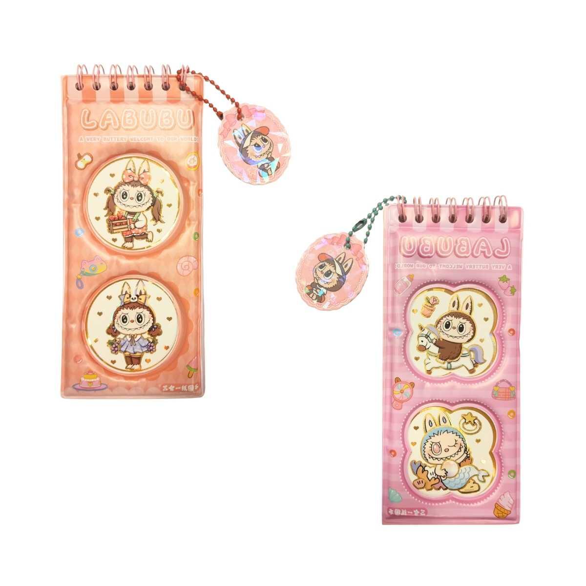 Libreta Labubu tapa acolchonada c/sticker + llavero - 40 hojas