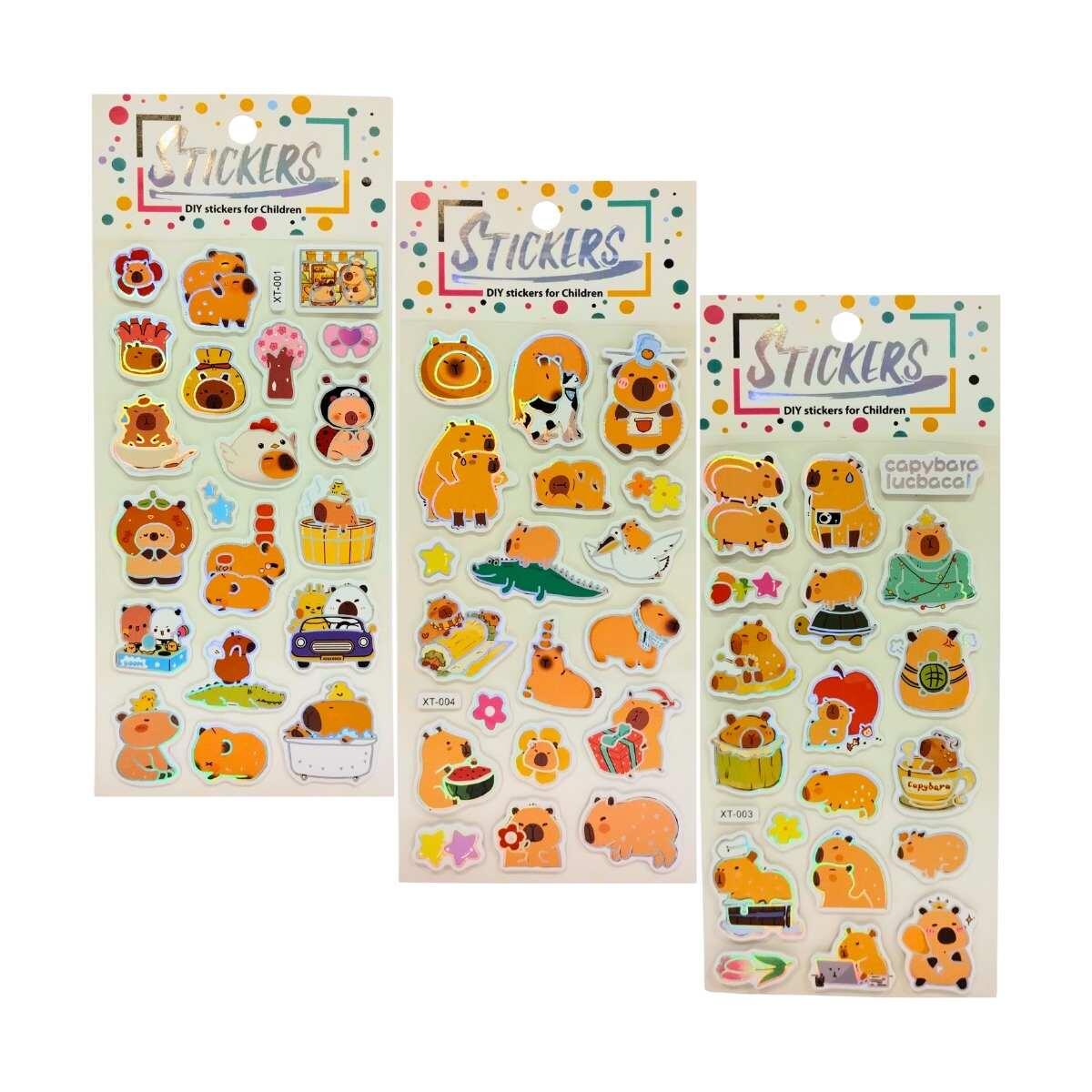 Sticker Capybara goma eva c/ borde holografico