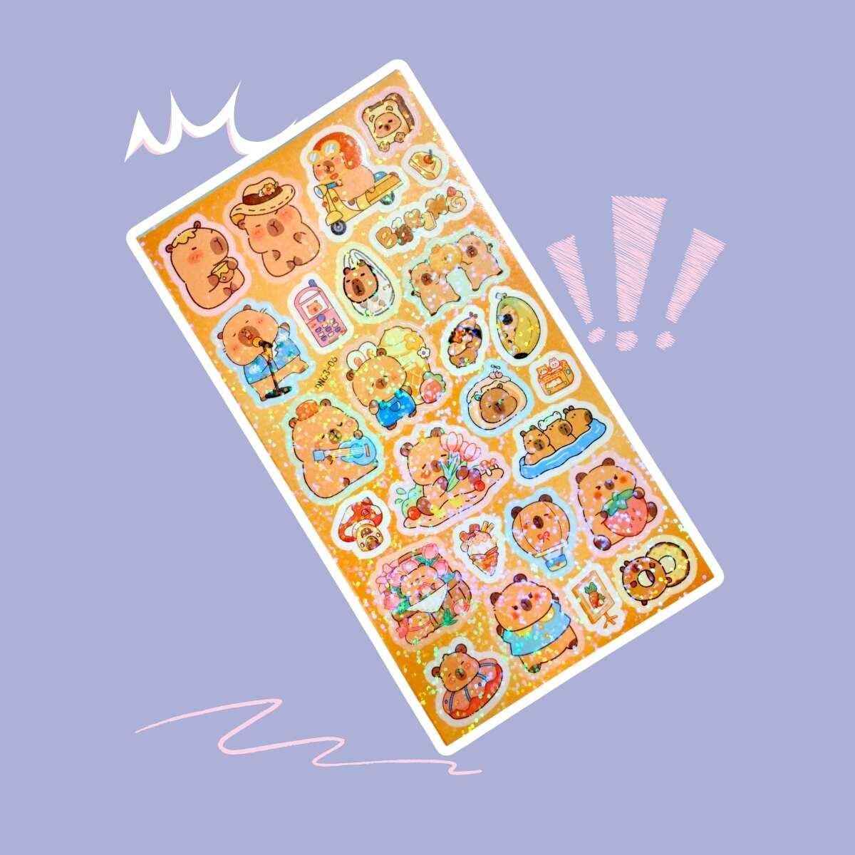Sticker Capybara c/brillo