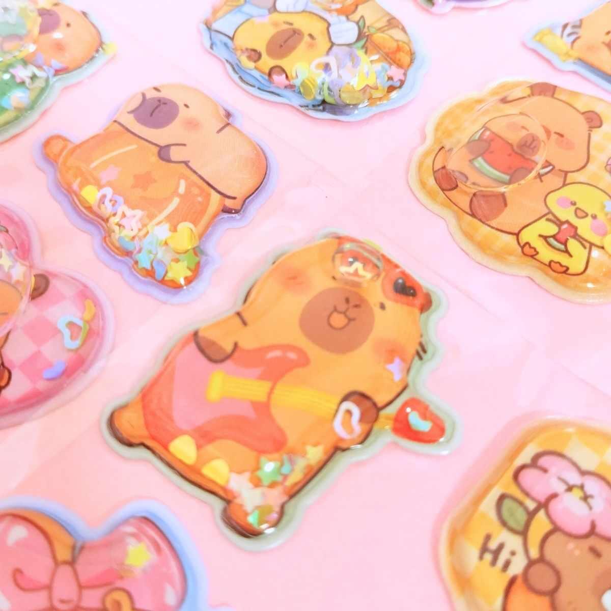 Sticker Capybara pop up c/liquido