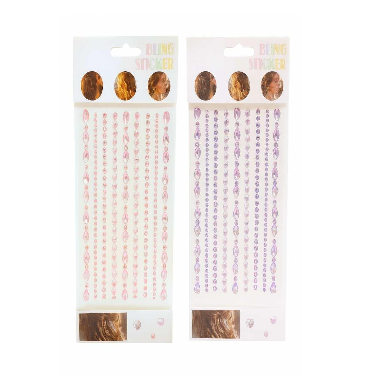 Sticker brillos rosa y lila 