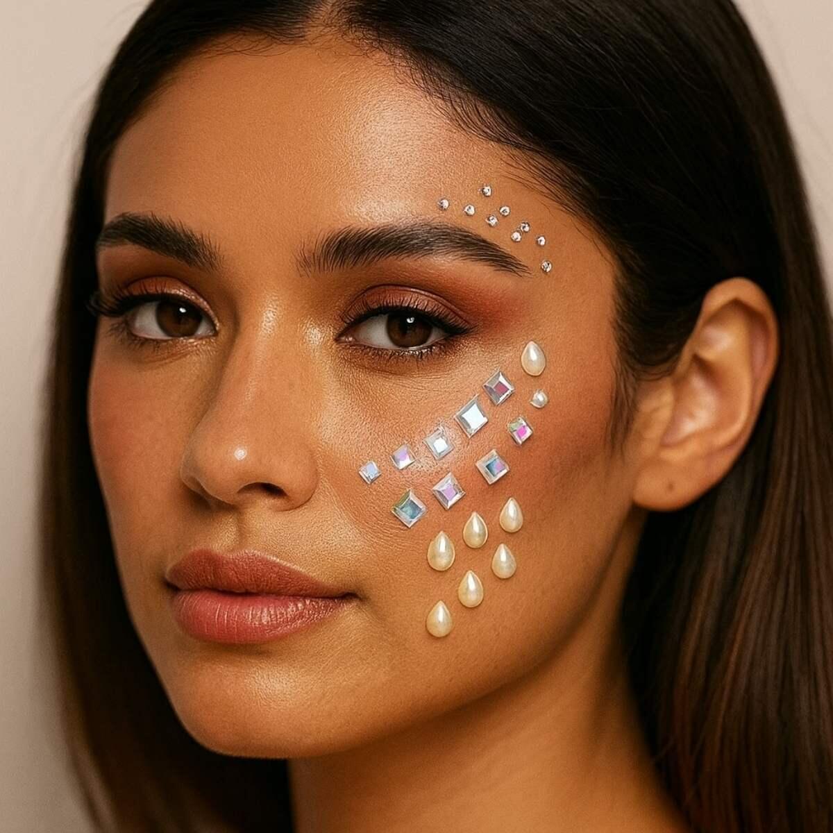 Sticker brillos Strass perladas/tornasol forma varias