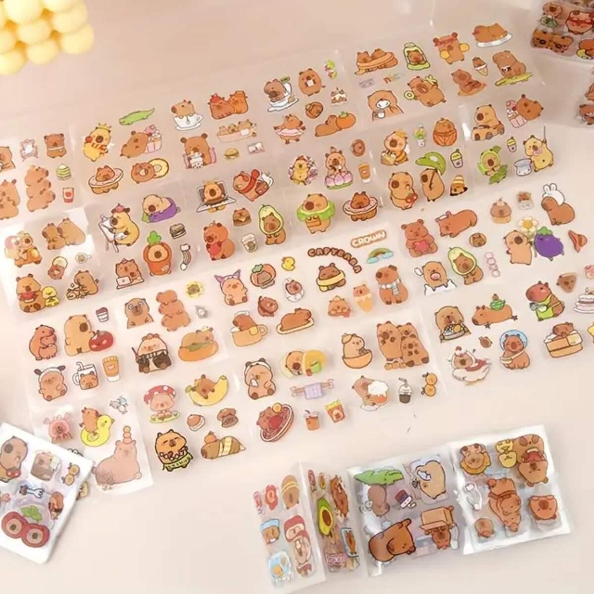 Sticker transparente Capybara - 25 unidades
