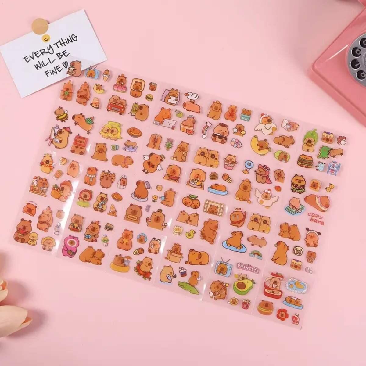 Sticker transparente Capybara - 25 unidades