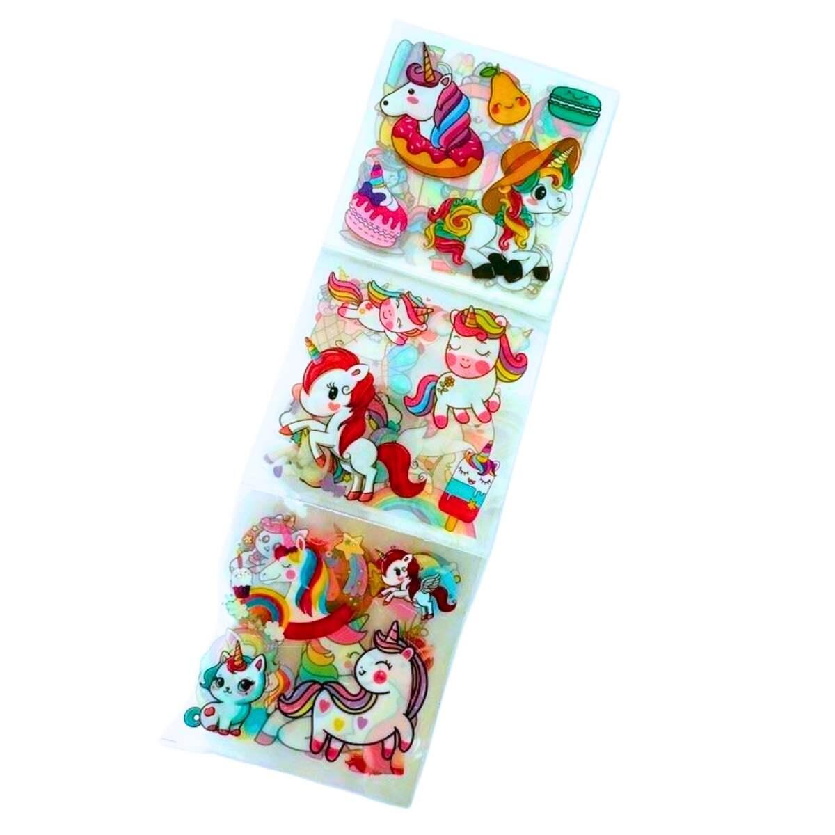 Sticker transparente Unicornio x 25 unidades