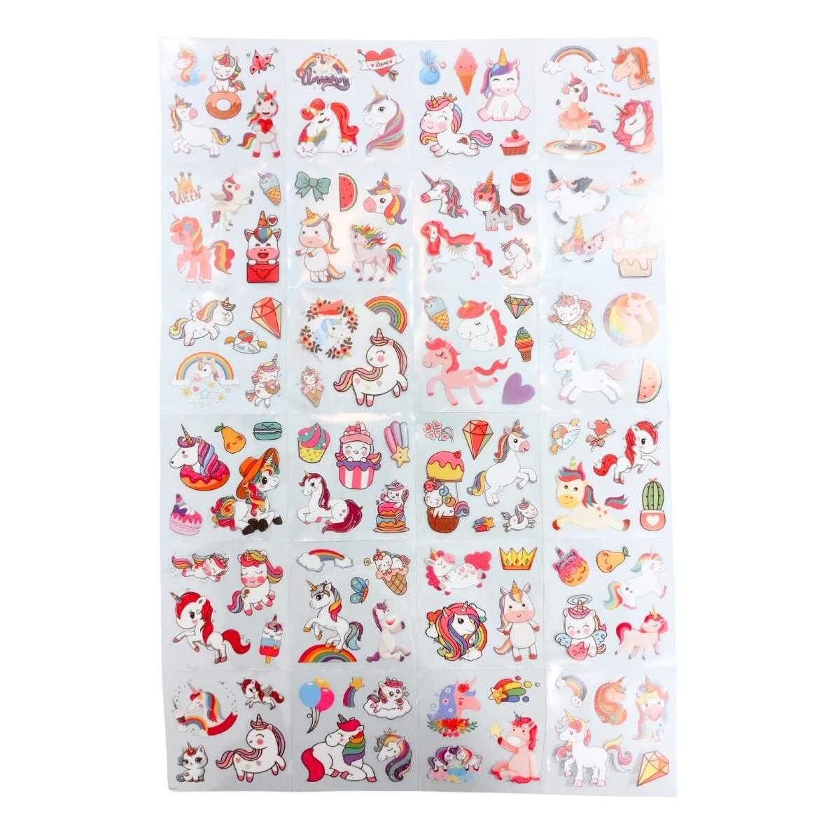 Sticker transparente Unicornio x 25 unidades