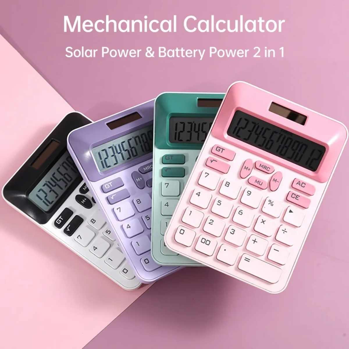 Calculadora solar y pila color pastel Dexin BST - DX-908