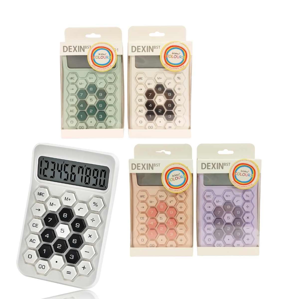 Calculadora solar y pila color pastel - Dexin BST  DX-801