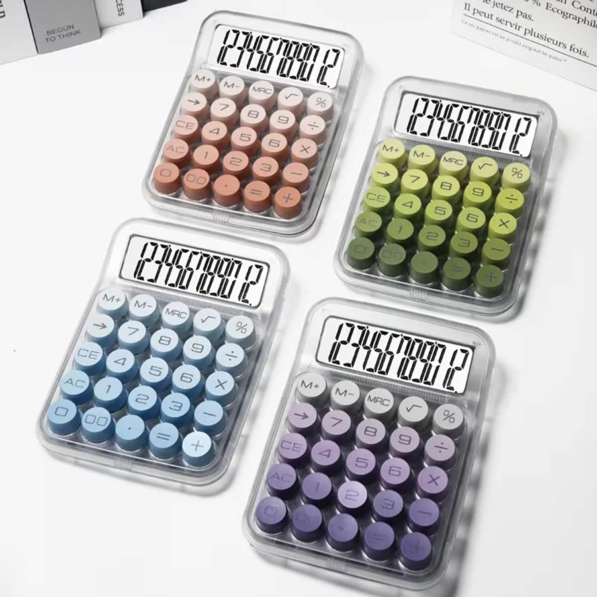 Calculadora color pastel degrade solar y pila Dexin BST - DX-2292