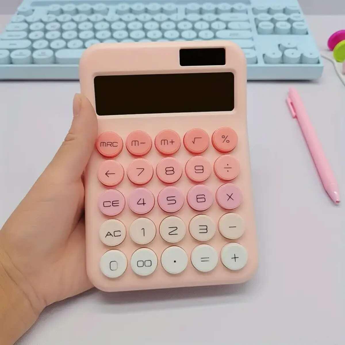 Calculadora solar y pila color pastel - OS-9190