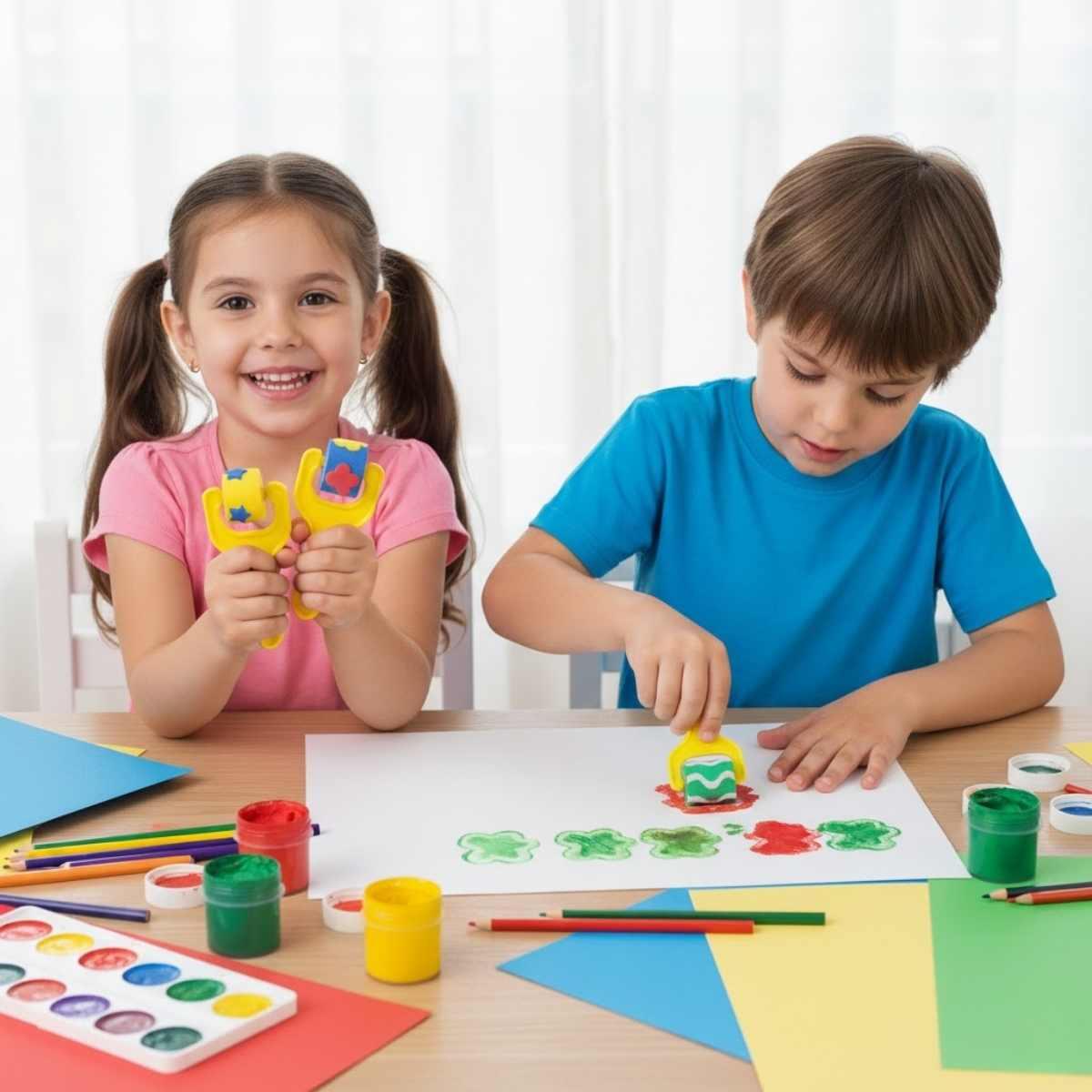 Set Artistico de rodillos Goma Eva  x 4 unidades