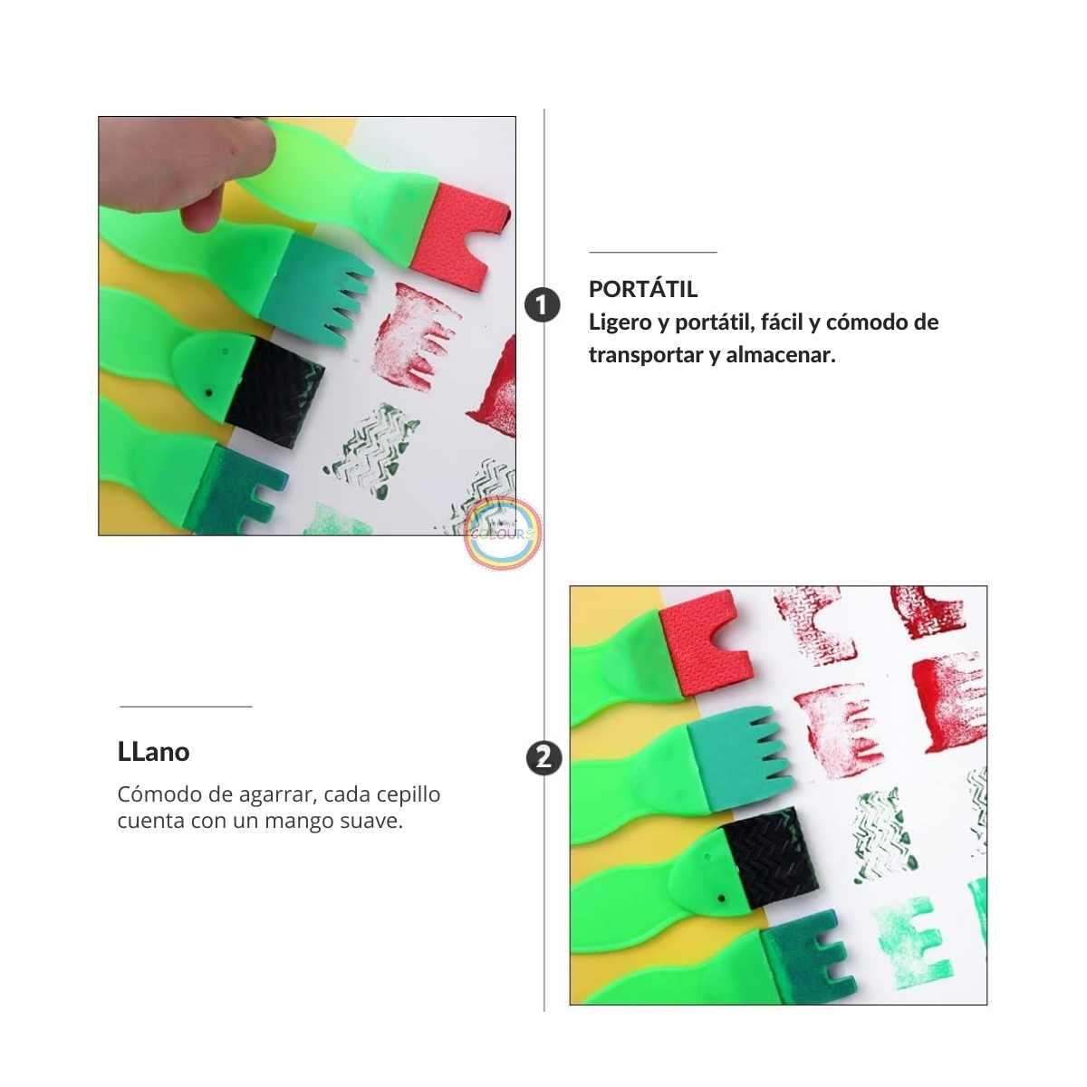 Set Artístico pinceles de goma eva x 4 unidades