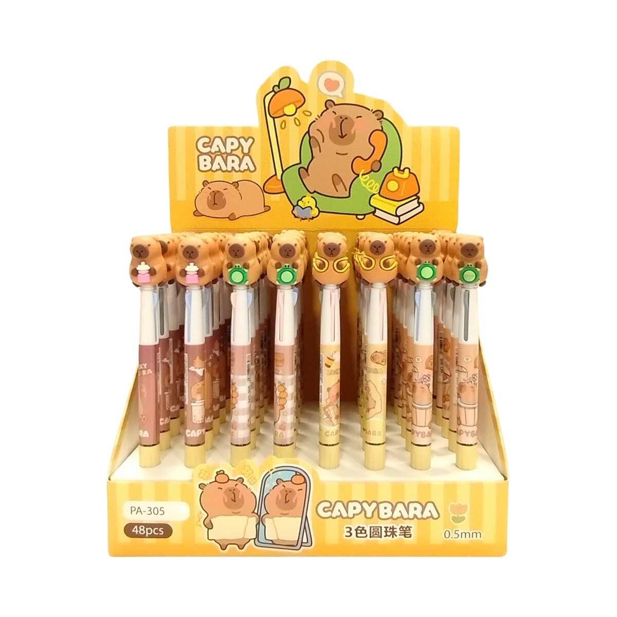 Boligrafo multi x 3 colores Capybara - 0.5mm