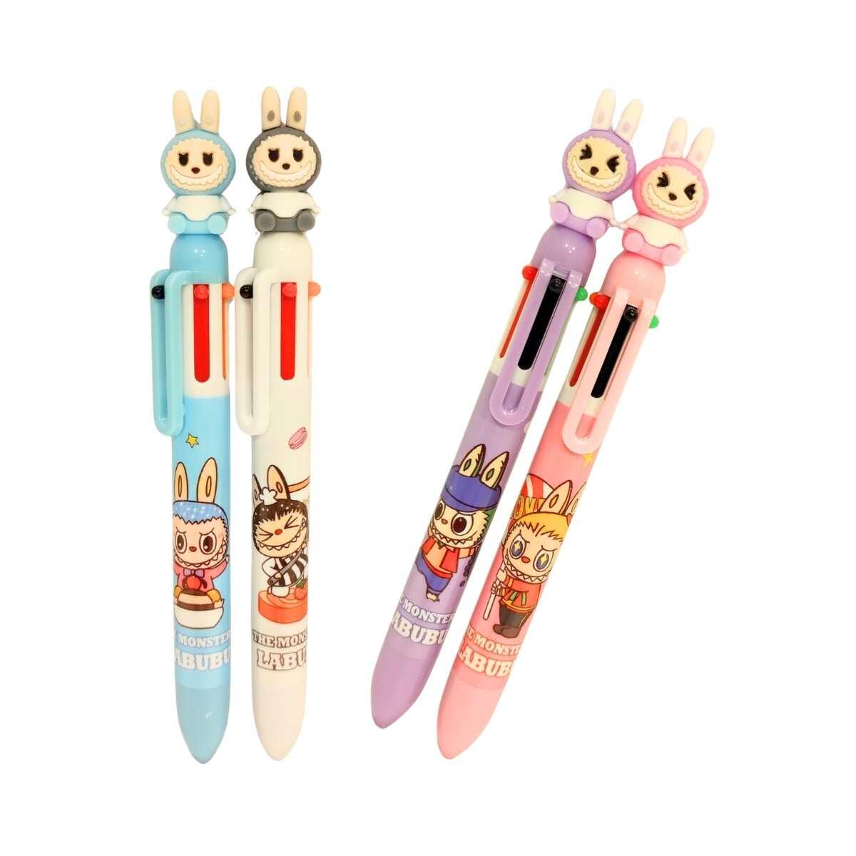 Boligrafo multi x 6 colores - Labubu c/clip