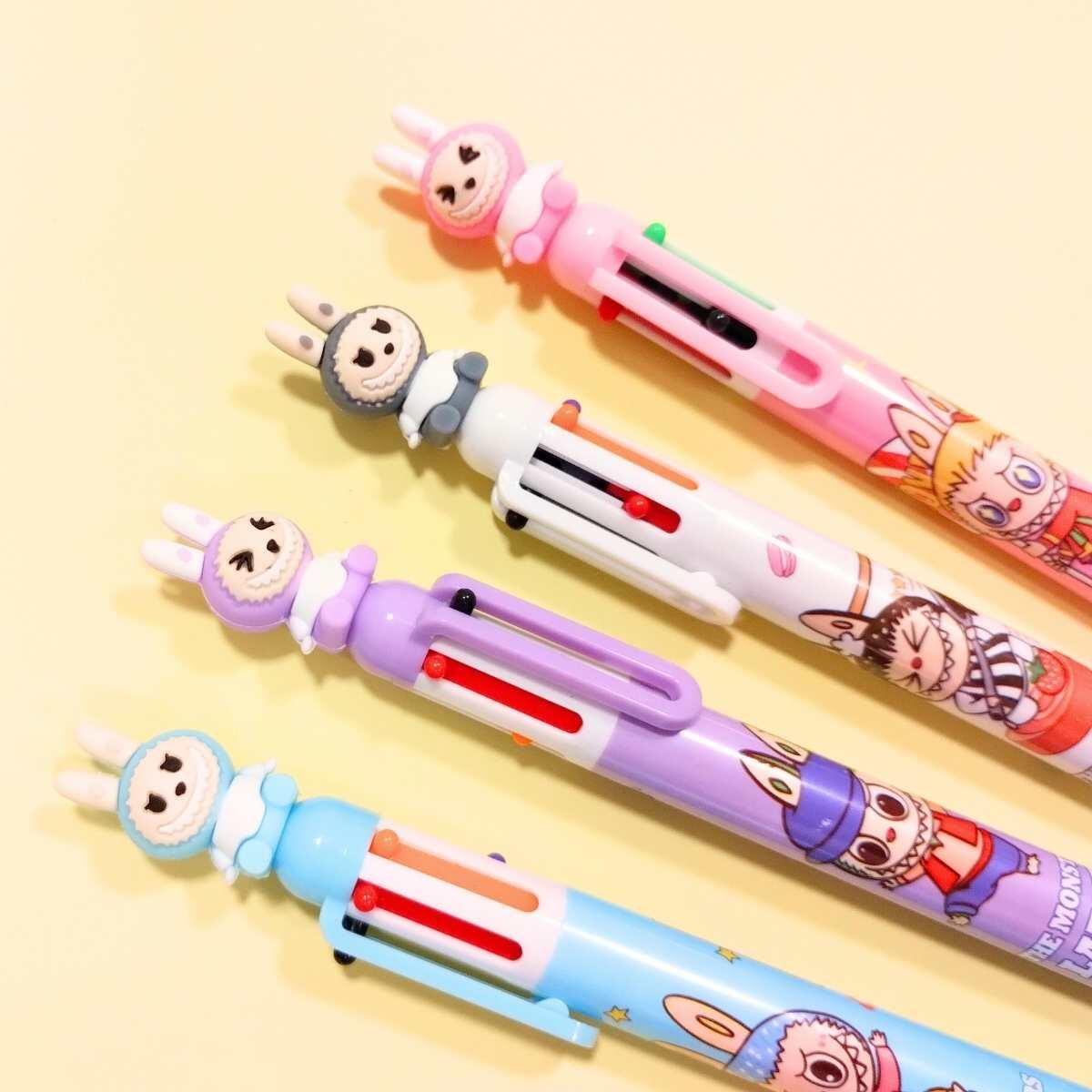 Boligrafo multi x 6 colores - Labubu c/clip