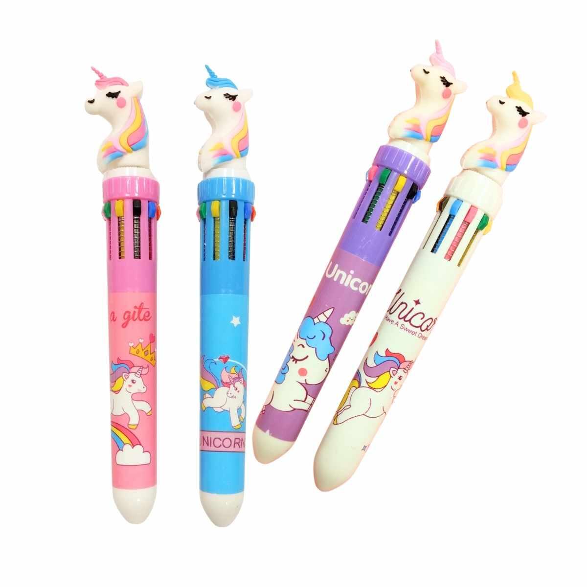 Boligrafo multi x 10 colores Unicornio 