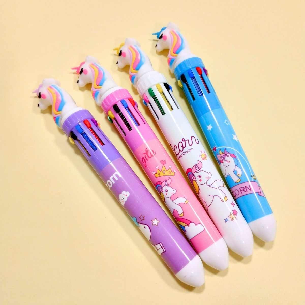 Boligrafo multi x 10 colores Unicornio 