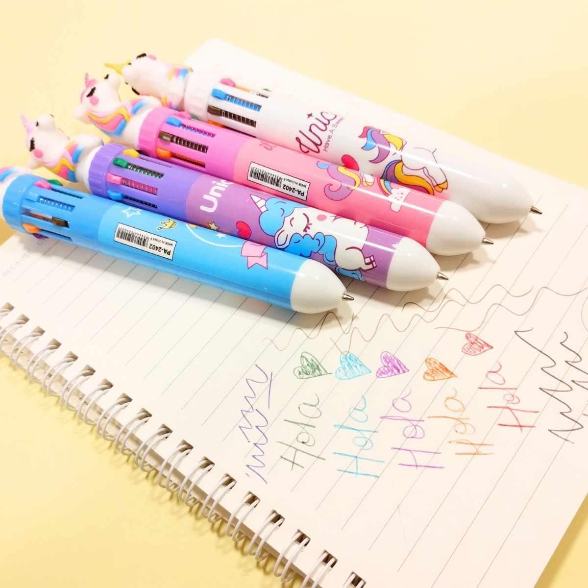 Boligrafo multi x 10 colores Unicornio 