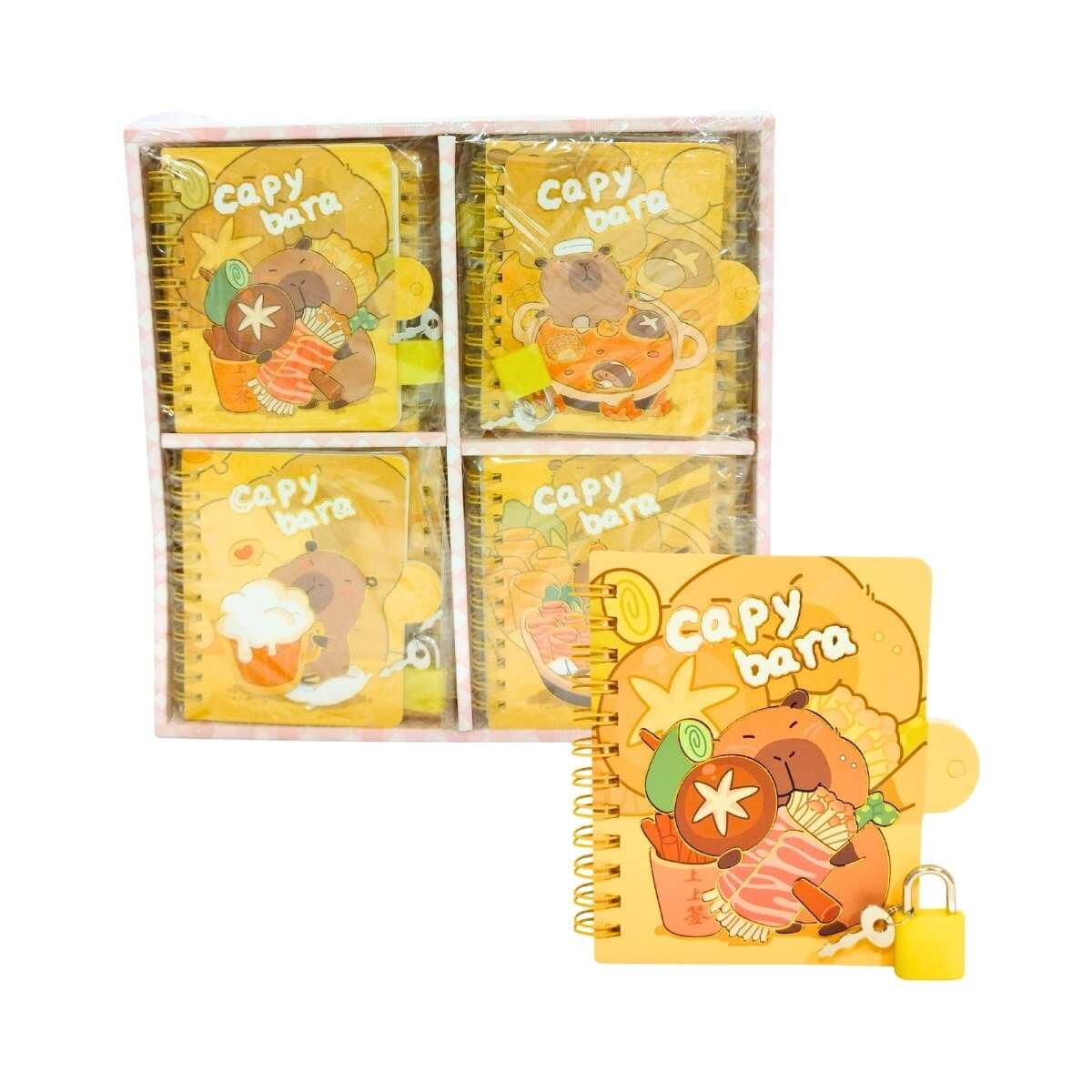 Libreta mini Capybara c/candado - 60 hojas rayadas