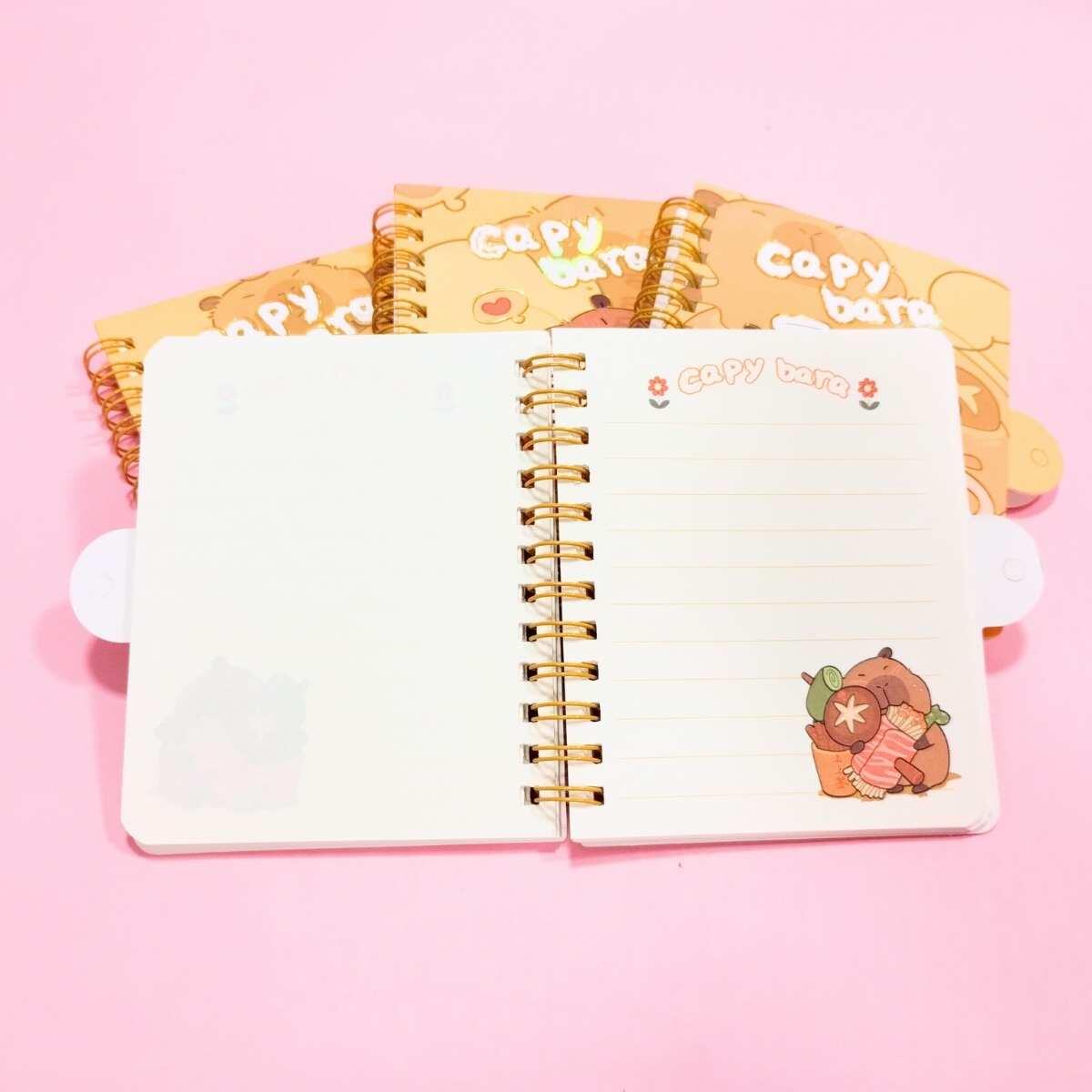Libreta mini Capybara c/candado - 60 hojas rayadas