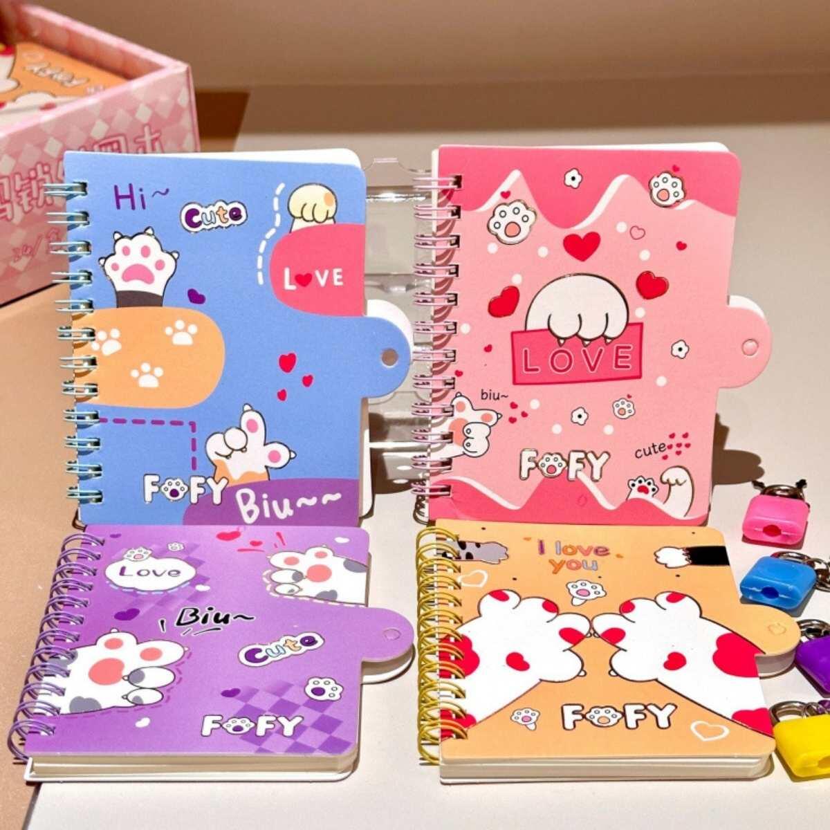 Libreta mini c/candado Huellas - 60 hojas