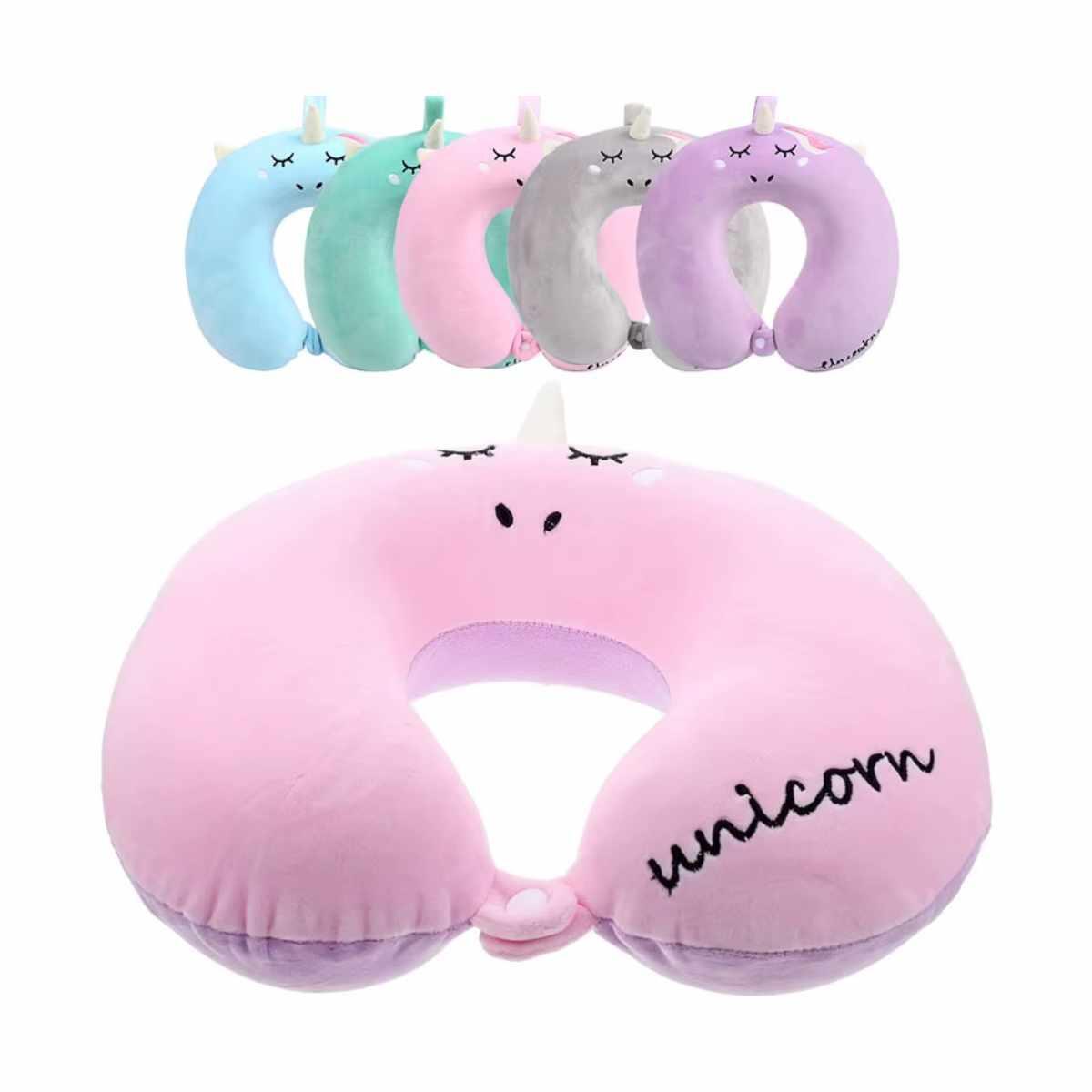 Almohada para cuello Unicornio color pastel
