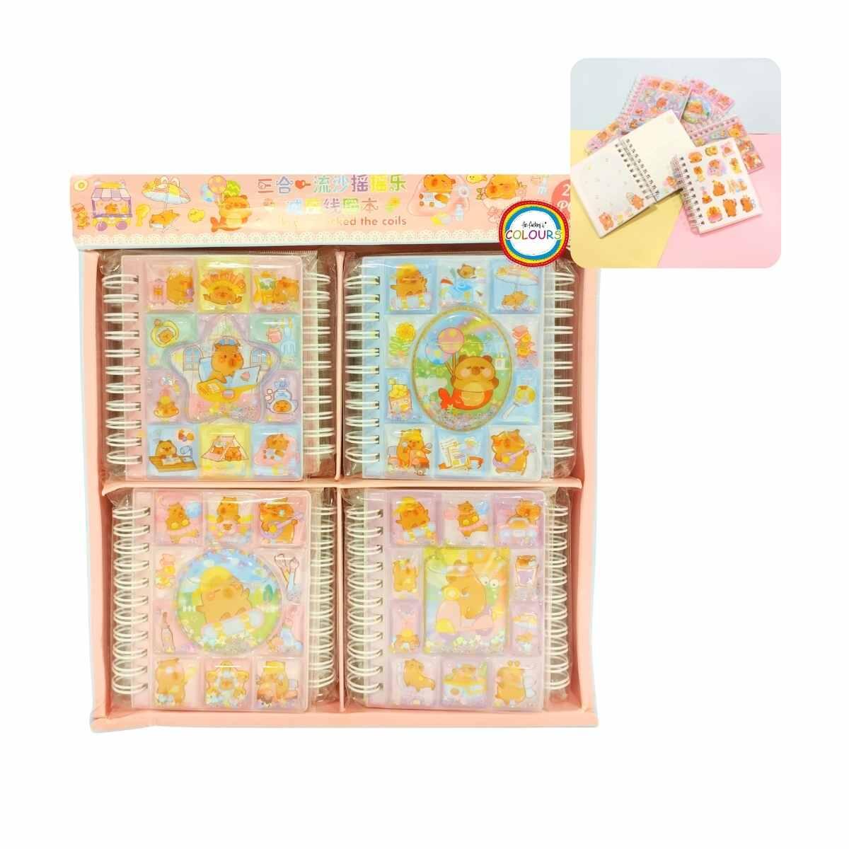 Libreta c/espiral Capybara relieve 3D y agua 